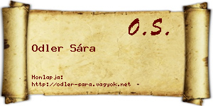 Odler Sára névjegykártya